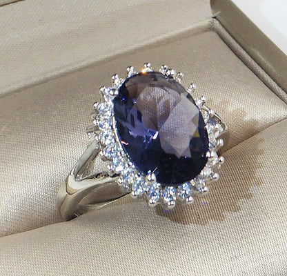 Sapphire Oval Blue Stone Ring