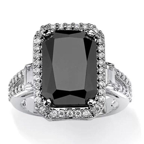 Topaz Rectangle Zircon Ring