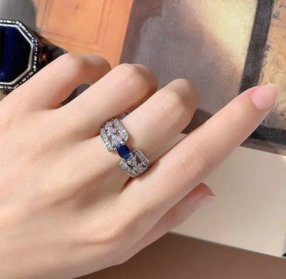Sapphire Oval  Blue Stone Ring
