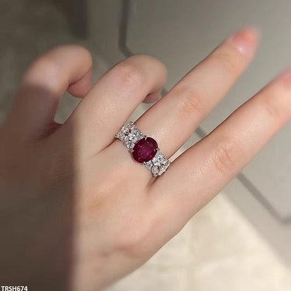 Ruby Zirconium Ring Adjustable