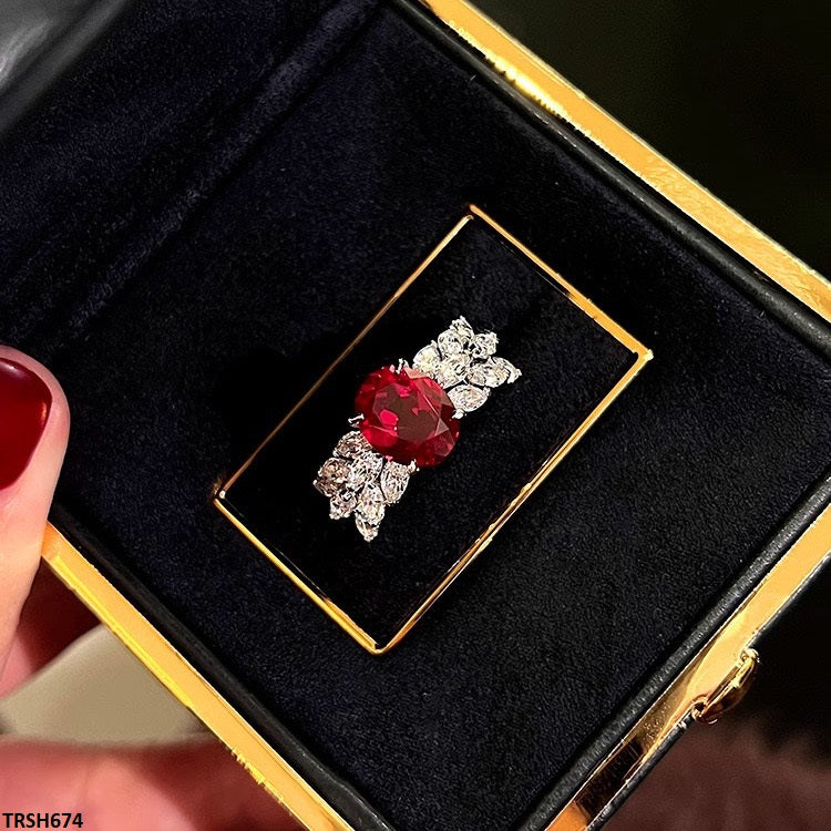 Ruby Zirconium Ring Adjustable