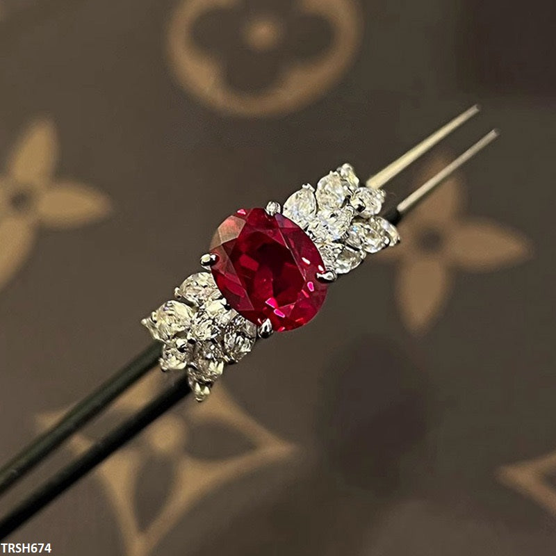 Ruby Zirconium Ring Adjustable