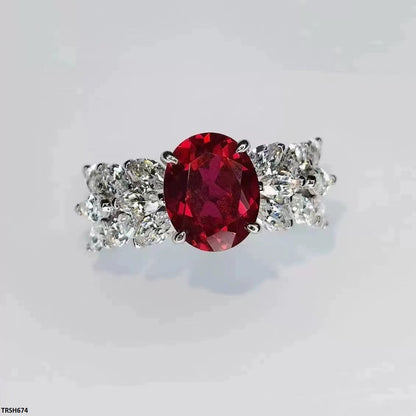 Ruby Zirconium Ring Adjustable