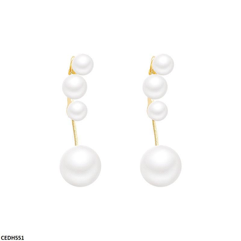 Golden Plated Pearl Drop Earrings - Havenon Store