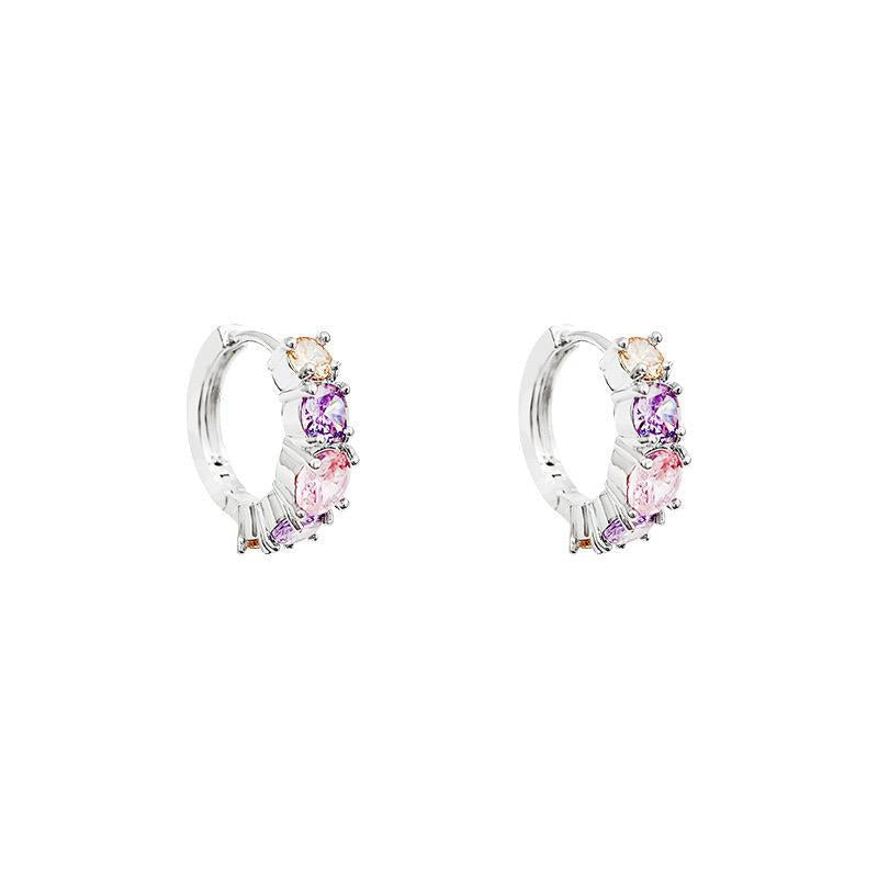 Multi Stone Hoops Pair