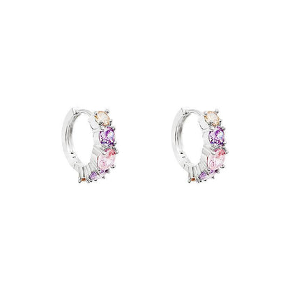 Multi Stone Hoops Pair