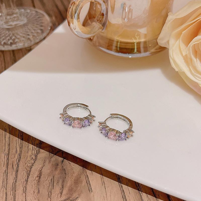 Multi Stone Hoops Pair