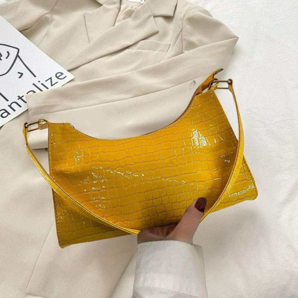 Amber Croc Shoulder Bag