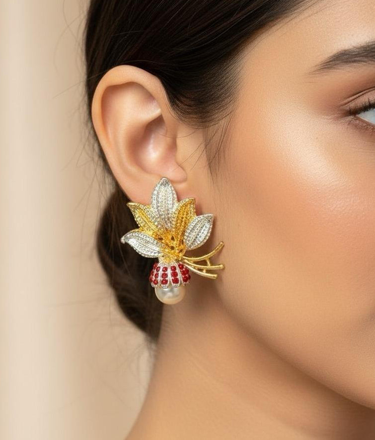 Designer Pearl Leaf Tops Pair