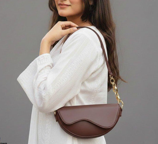 Aurelia Saddle Armpit Bag Dark Brown