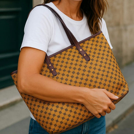 Brown Large Tote Bag - Leather