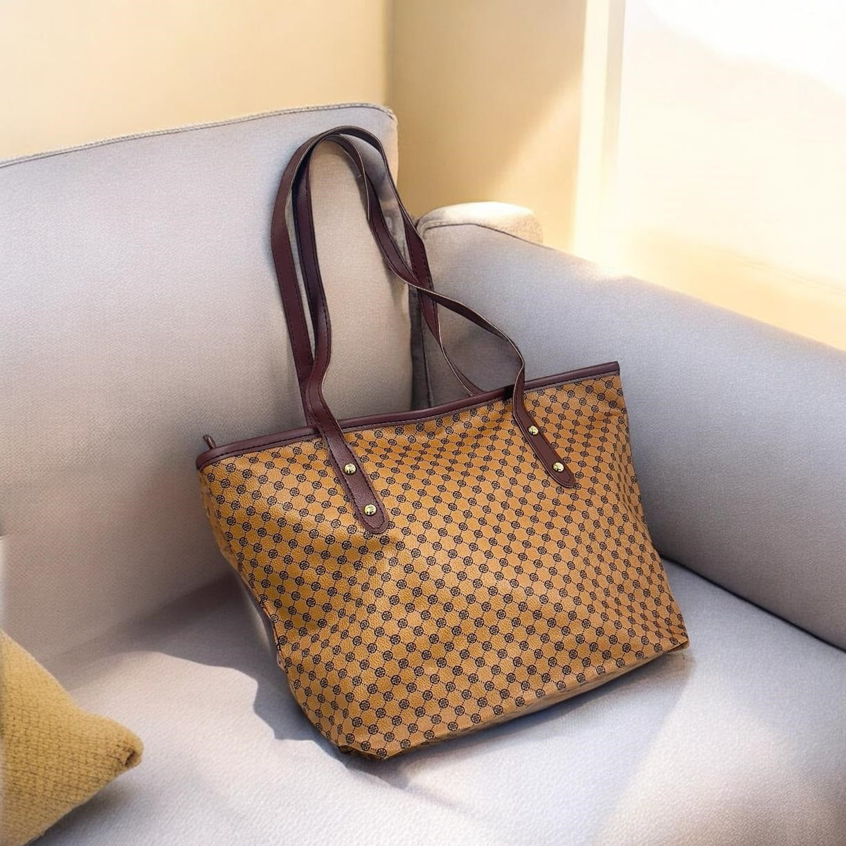 Brown Large Tote Bag - Leather