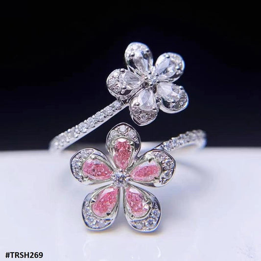 Zircon Flower Adjustable Ring - Havenon Store