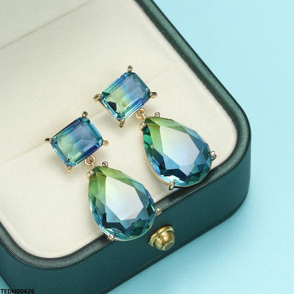 Zircon Square/Tear Drop Earrings - Havenon Store