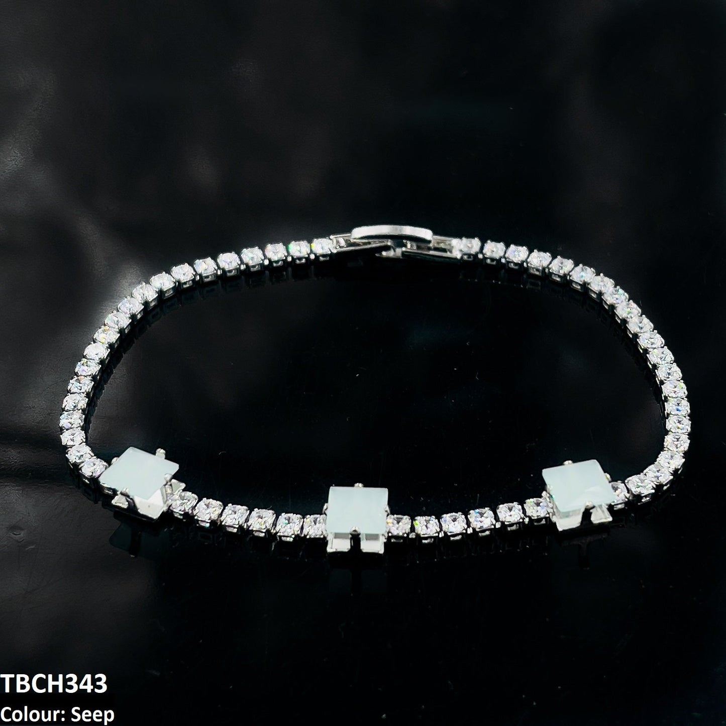 Zircon Square Layered Bracelet styled for a party. 