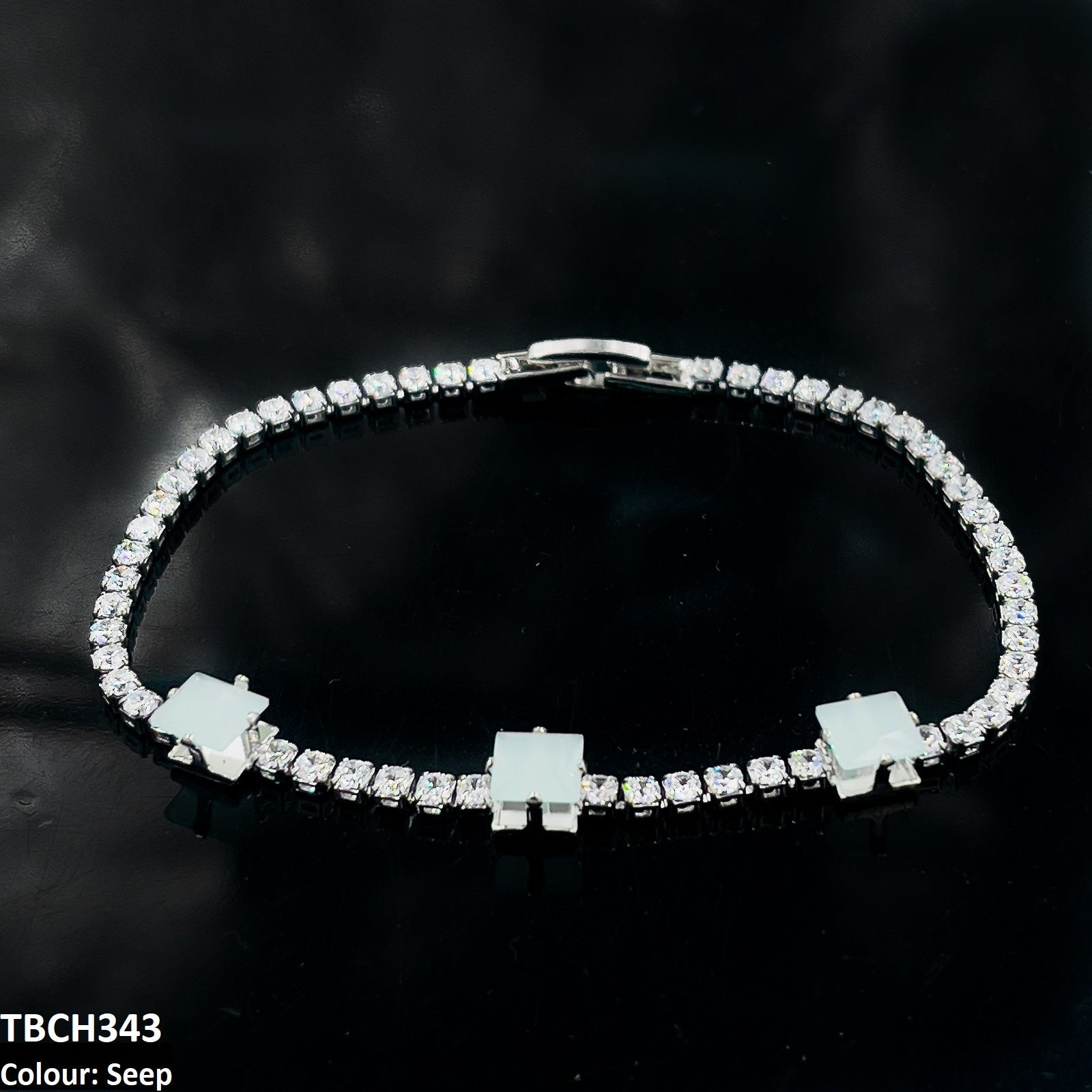 Zircon Square Layered Bracelet styled for a party. 