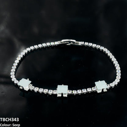 Zircon Square Layered Bracelet styled for a party. 