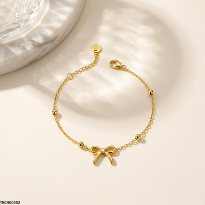 Stainless Steel Bow Bracelet Adjustable