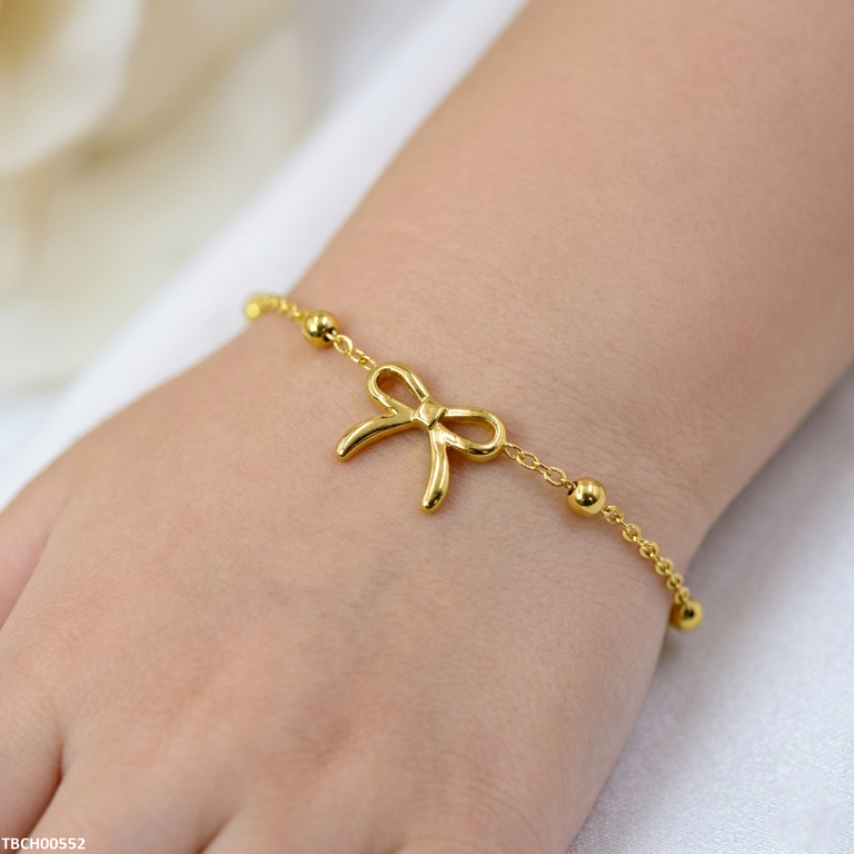Stainless Steel Bow Bracelet Adjustable