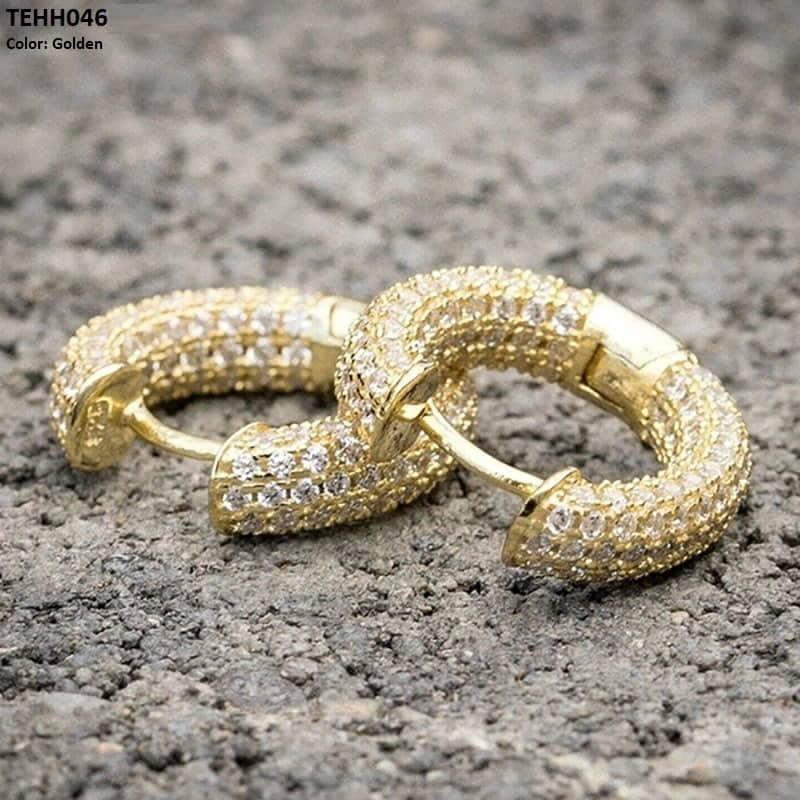 18K Zircon Studded Hoops - Havenon Store