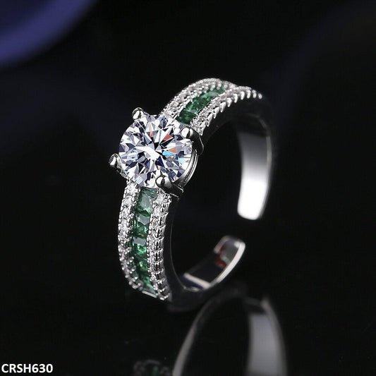 Adjustable Emerald Zircon Square Layered Ring - Havenon Store