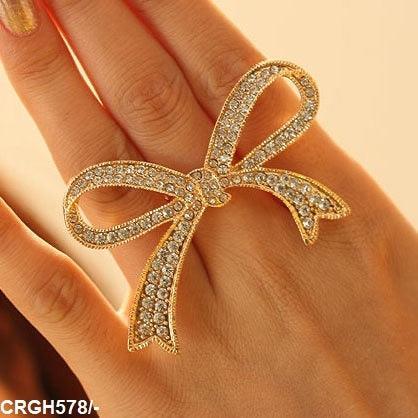 Adjustable Golden Big Bow Ring - Havenon Store