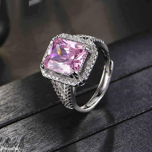 Adjustable Pink Emerald Zircon Ring - Havenon Store
