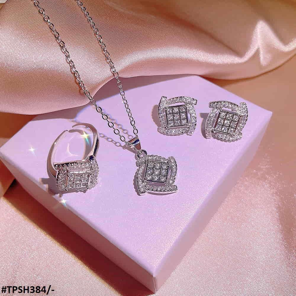 Zircon Cross/Check Pendant Set - Havenon Store