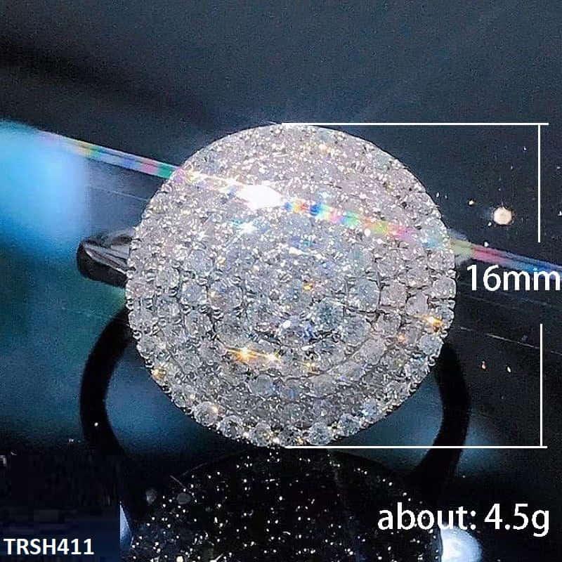 Silver Layered Full Zircon Studded Circle Ring - Havenon Store