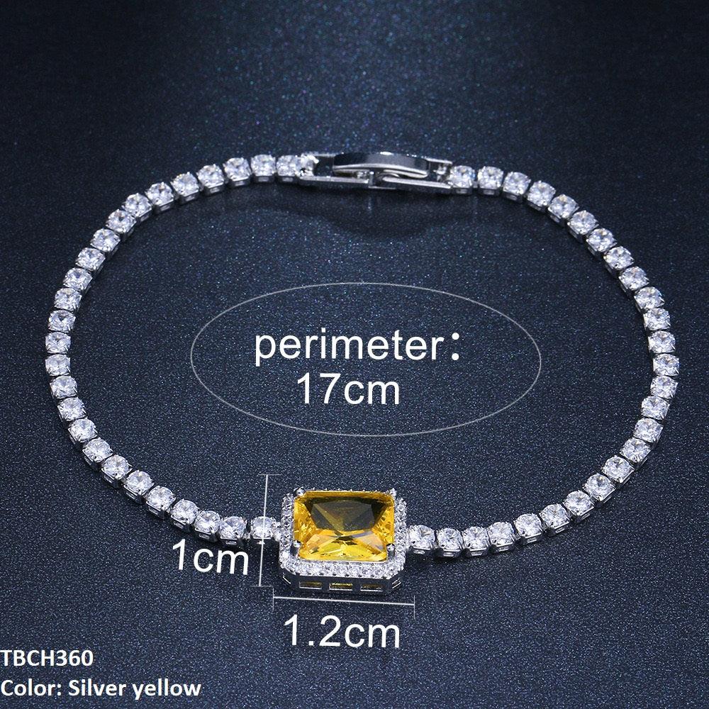Zircon Link Rectangle Bracelet - Havenon Store
