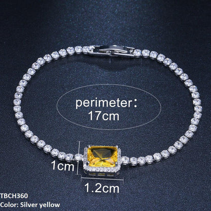 Zircon Link Rectangle Bracelet - Havenon Store