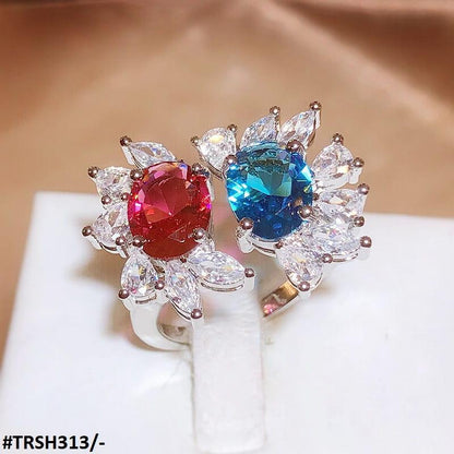 Aqua/Red Zircon Adjustable Ring - Havenon Store