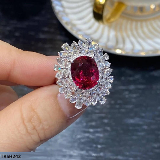 Step Cubic Zircon Flowers Adjustable Ring - Havenon Store