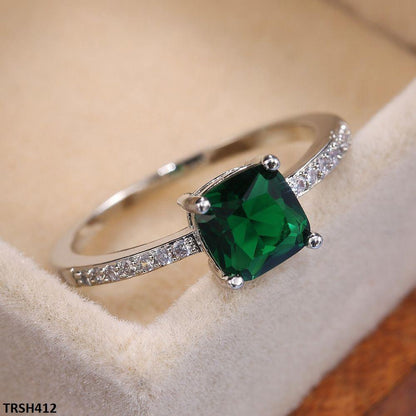 Emerald Round Zirconia Ring - Havenon Store