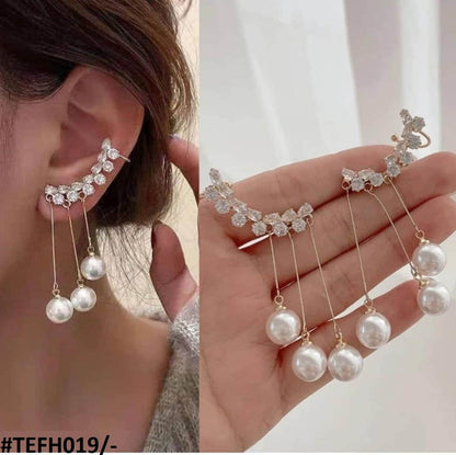 Drop Pearl Ear Cuffs Pair - Havenon Store