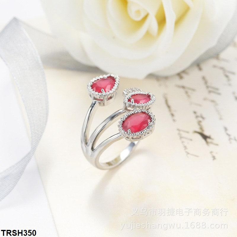 Adjustable Zircon 3 stone Leaf Ring - Havenon Store