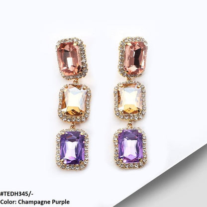 Zircon Cubic Rectangle Teardrop Earrings - Havenon Store