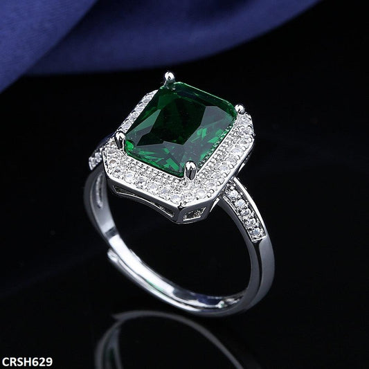 Emerald Baguette Adjustable Ring - Havenon Store