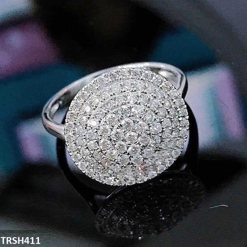 Silver Layered Full Zircon Studded Circle Ring - Havenon Store