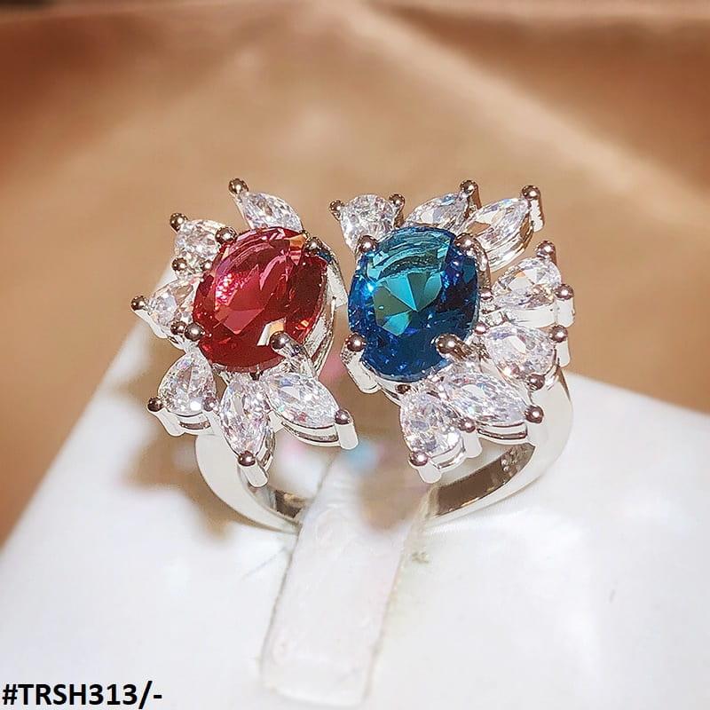 Aqua/Red Zircon Adjustable Ring - Havenon Store