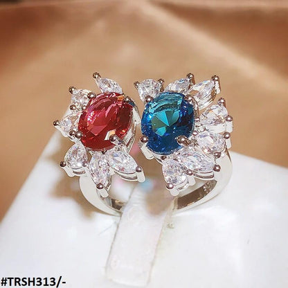 Aqua/Red Zircon Adjustable Ring - Havenon Store