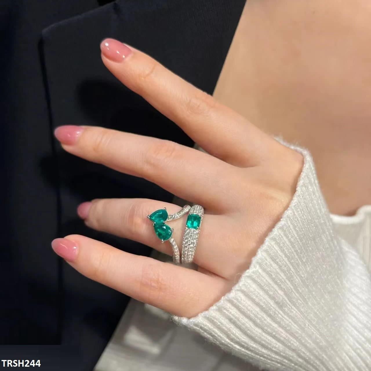 Emerald Join Tear Zircon Adjustable Ring - Havenon Store