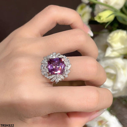 Amethyst Zirconia Adjustable Ring - Havenon Store