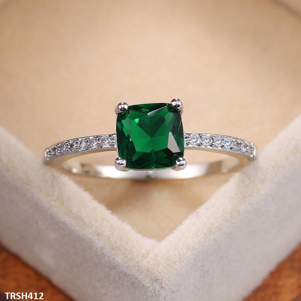 Emerald Round Zirconia Ring - Havenon Store