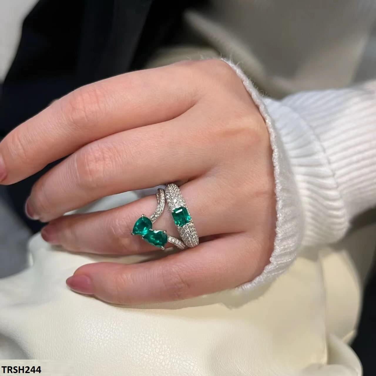 Emerald Join Tear Zircon Adjustable Ring - Havenon Store