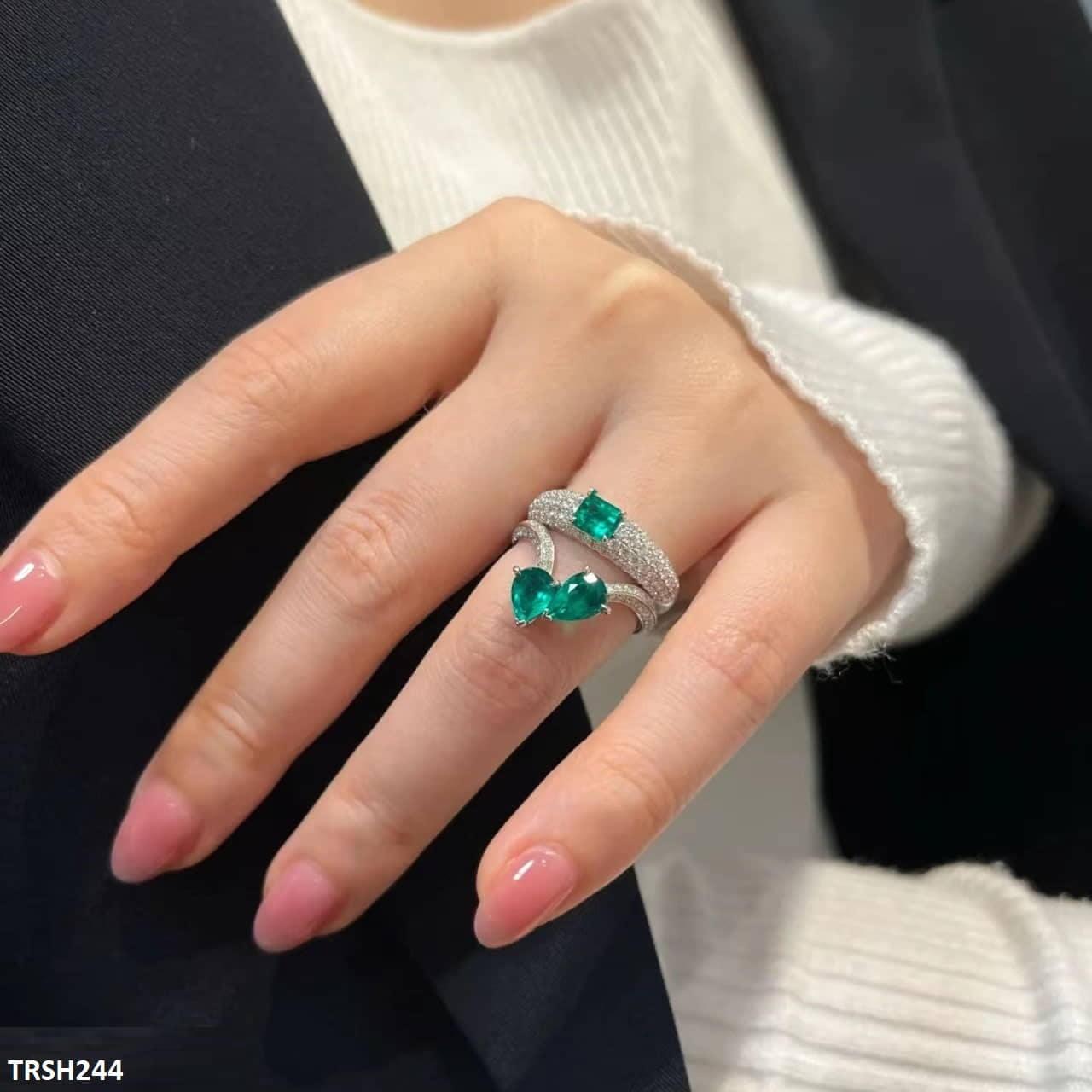 Emerald Join Tear Zircon Adjustable Ring - Havenon Store