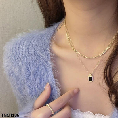 Squared Layered Curb Chain Necklace - Havenon Store