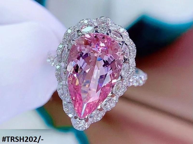 Zircon Pink Emerald Pear Ring - Havenon Store