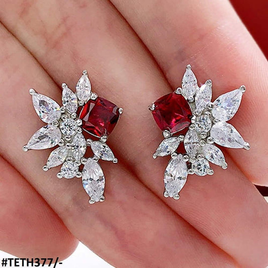 Ruby Zircon Stud Tops Pair - Havenon Store