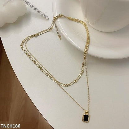 Squared Layered Curb Chain Necklace - Havenon Store